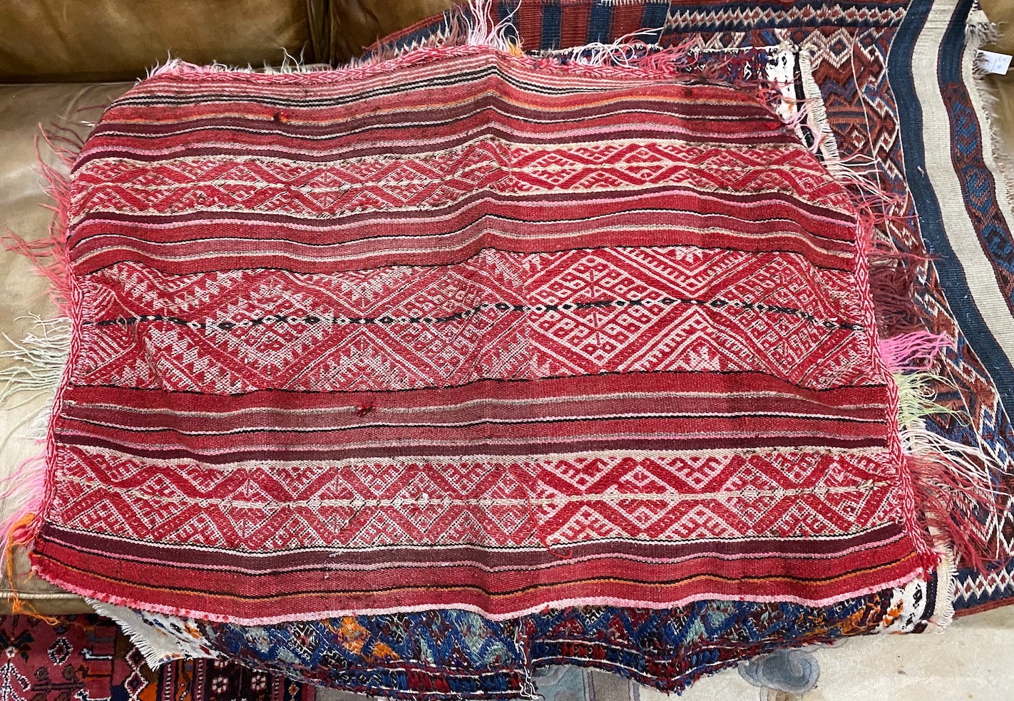 Four flatweave Kilim rugs/mats, largest 150 x 80cm